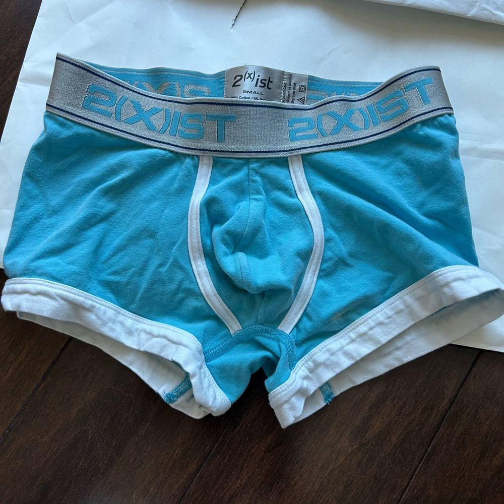 2xist cotton body define  low rise  Trunk - blue /white trim  stretch soft